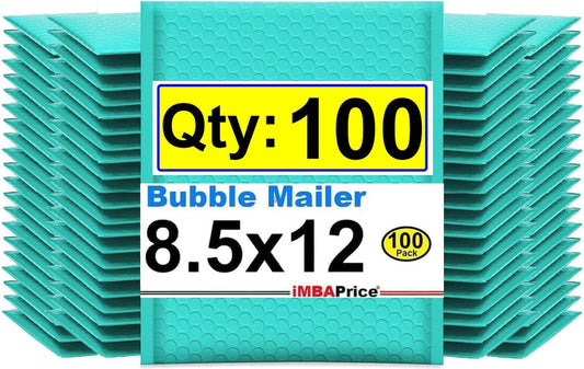 iMBAPrice 8.5x12 Inches Teal Polybubble Bags for Shipping