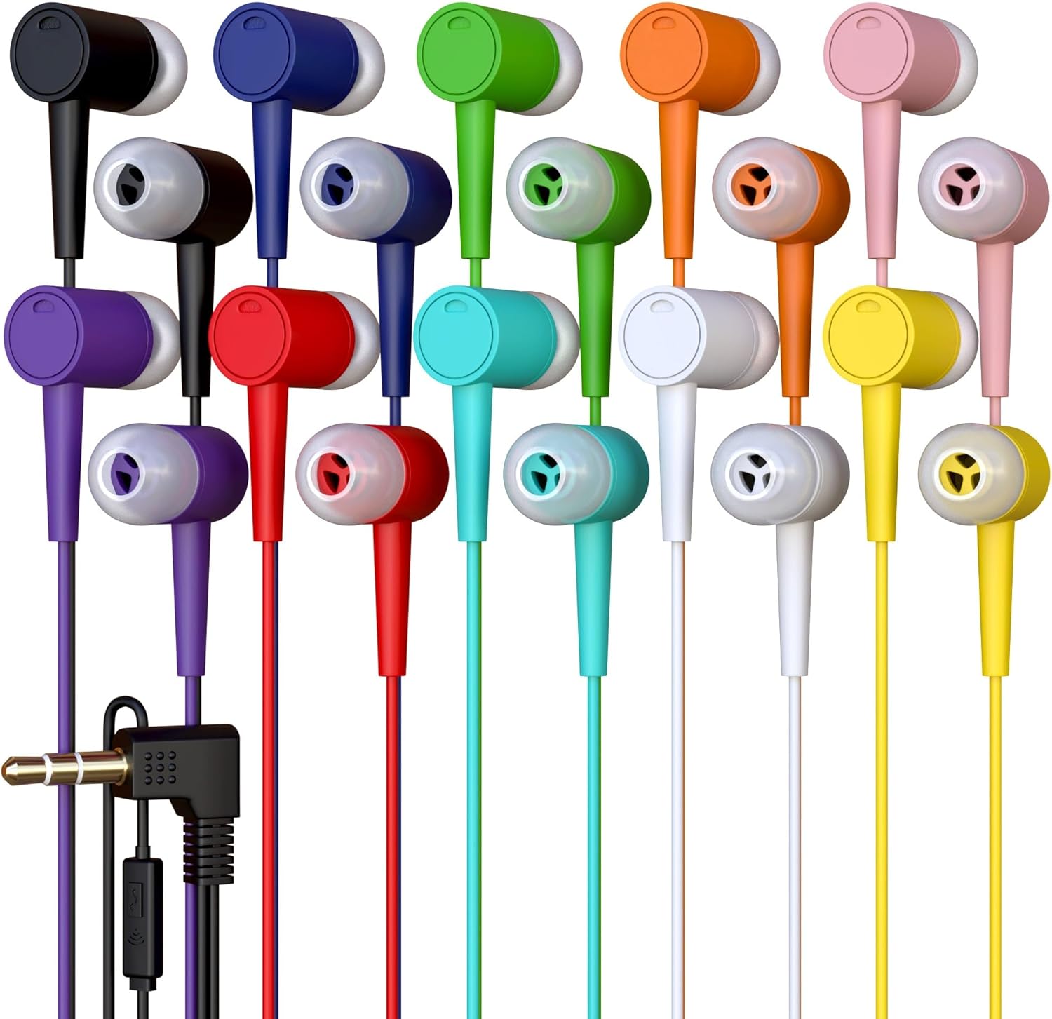 400 Pack Bulk Wired Earbuds with Microphone for Students