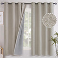 YoungsTex Camel Linen Blackout Curtains for Room Darkening