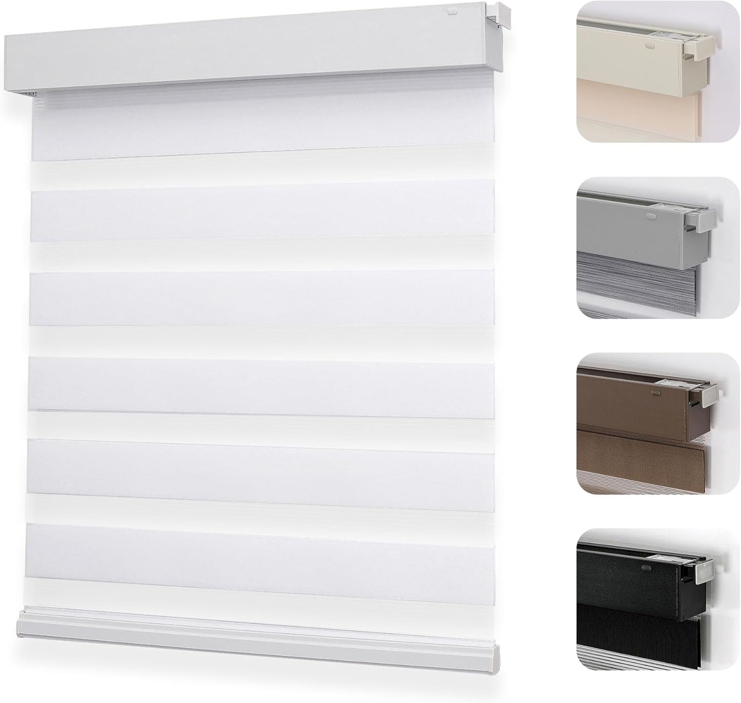 Joydeco No Drill Zebra Blinds for Windows - Cordless Day & Night