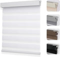 Zebra Blinds 36in x 75in Cordless Day & Night Shades - White