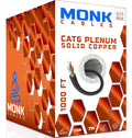 Cat6 Plenum Cable 1000ft - 100% Pure Copper, DSX-8000 Certified