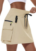 Women's Hiking Cargo Skort Skirt High Waisted Quick Dry - Zip Pockets