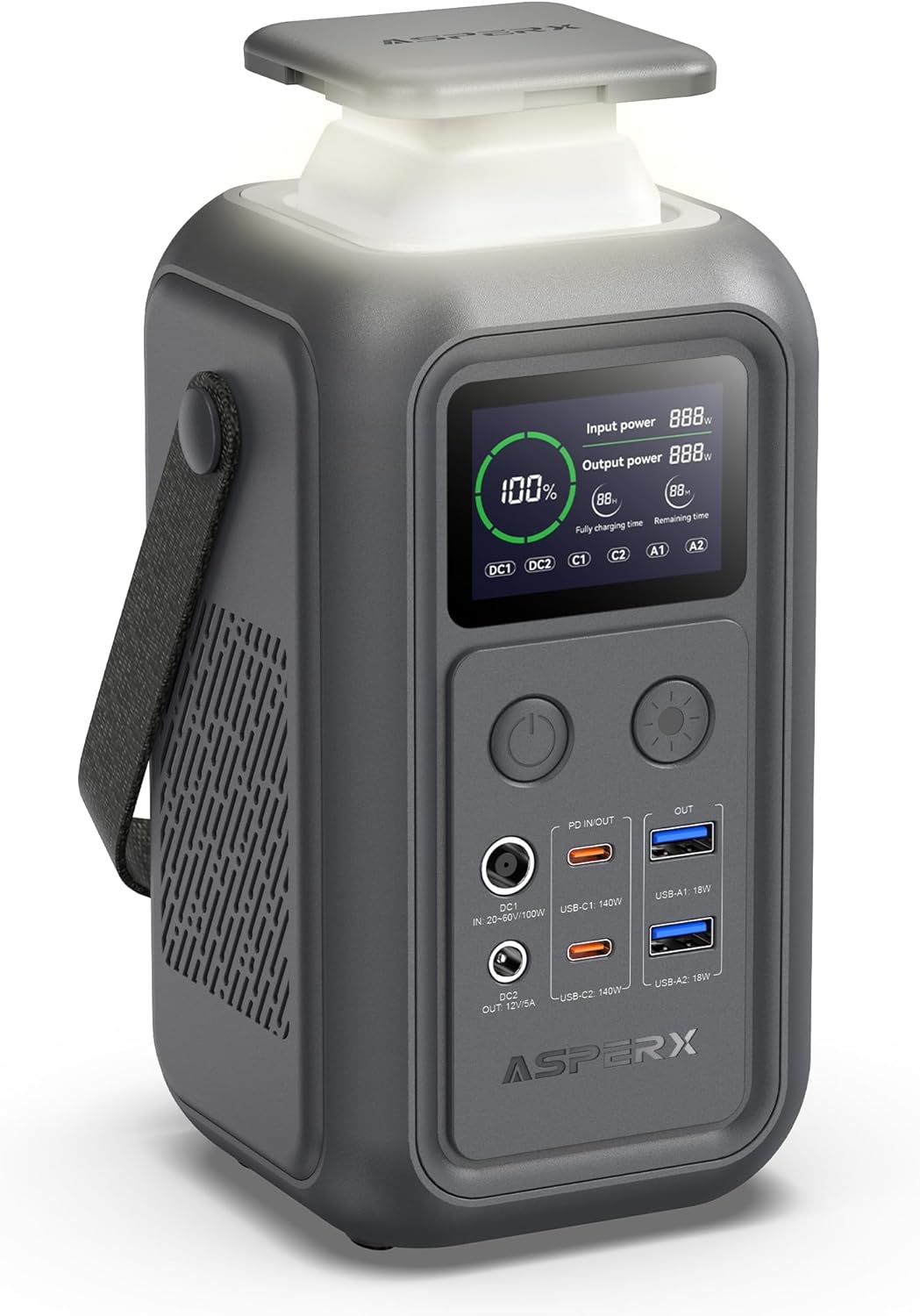 AsperX Portable Power Station: 60,000mAh Power Bank for Travel