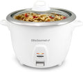 Elite Gourmet 10-Cup White Rice Cooker with Stainless Steel Pot - Keep