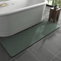 Green 17x59 Bath Mat Rug Non Slip - Thin Absorbent Faux Suede