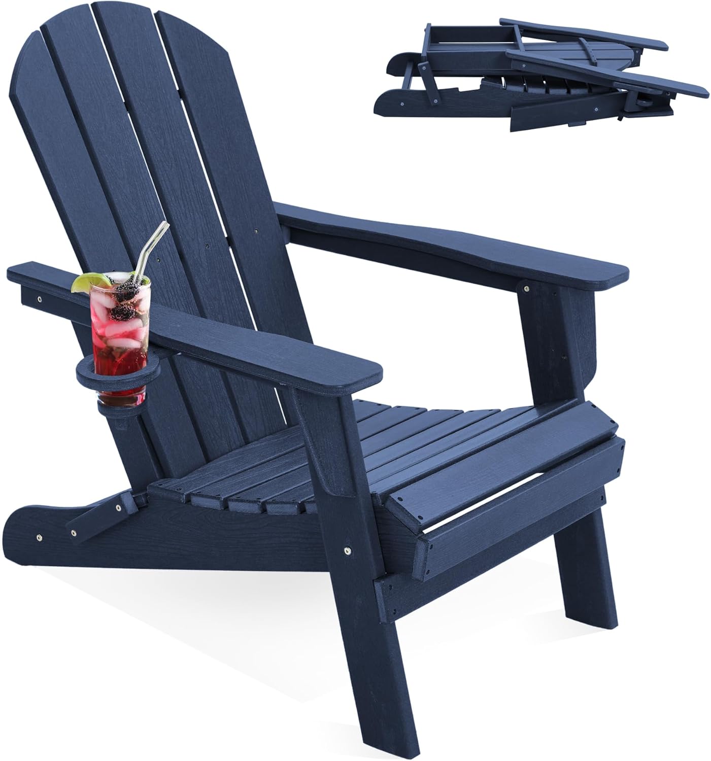 LOUNZY Folding Adirondack Chair for Outdoor Relaxation and Comfort