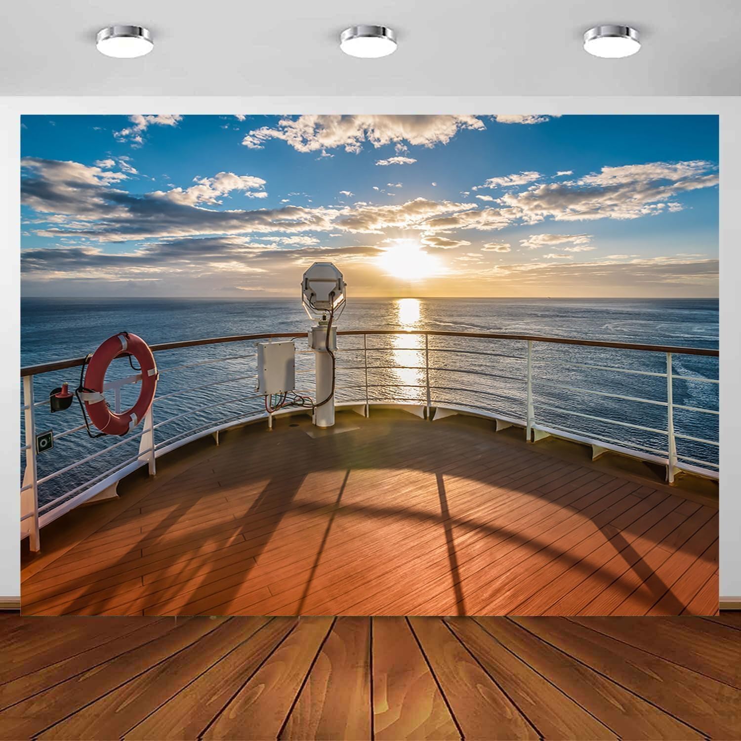 10X8ft Cruise Ship Backdrop for Nautical Party Decorations