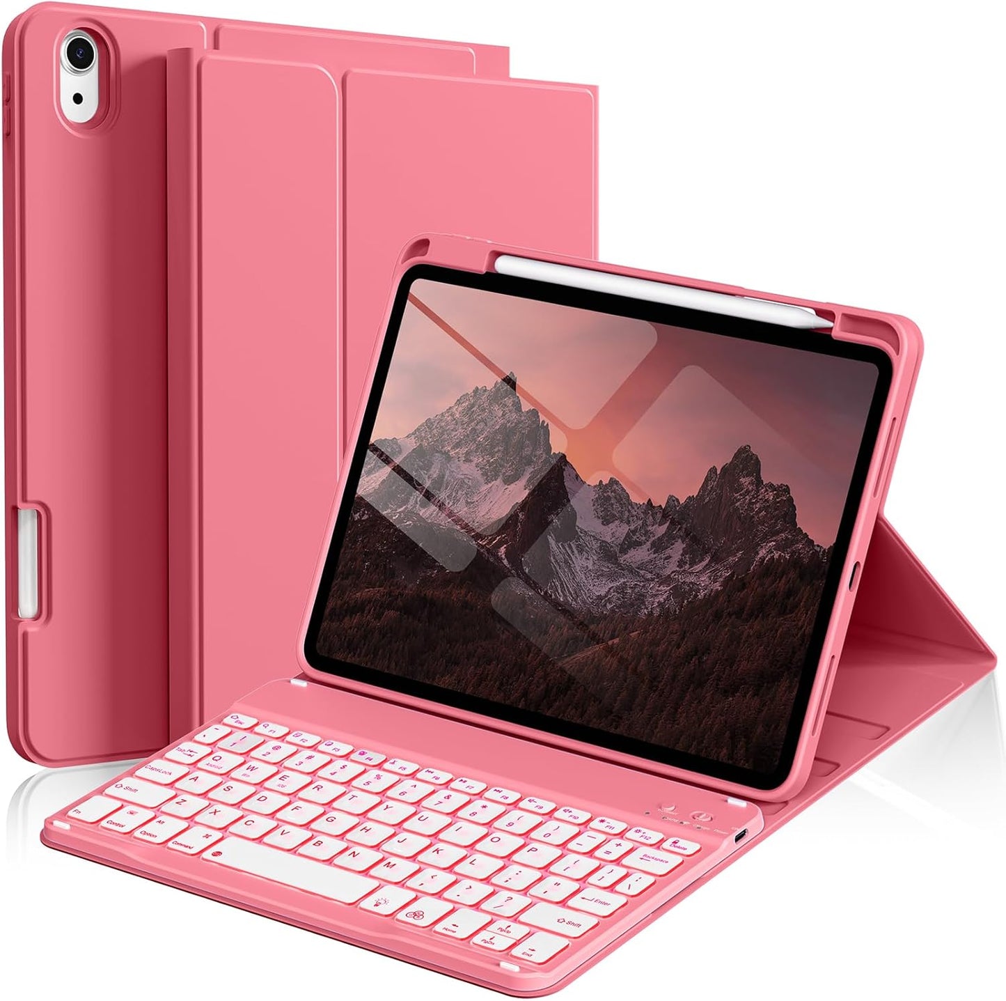 Kenke iPad 11/10th Gen Case with Detachable Keyboard and Backlight