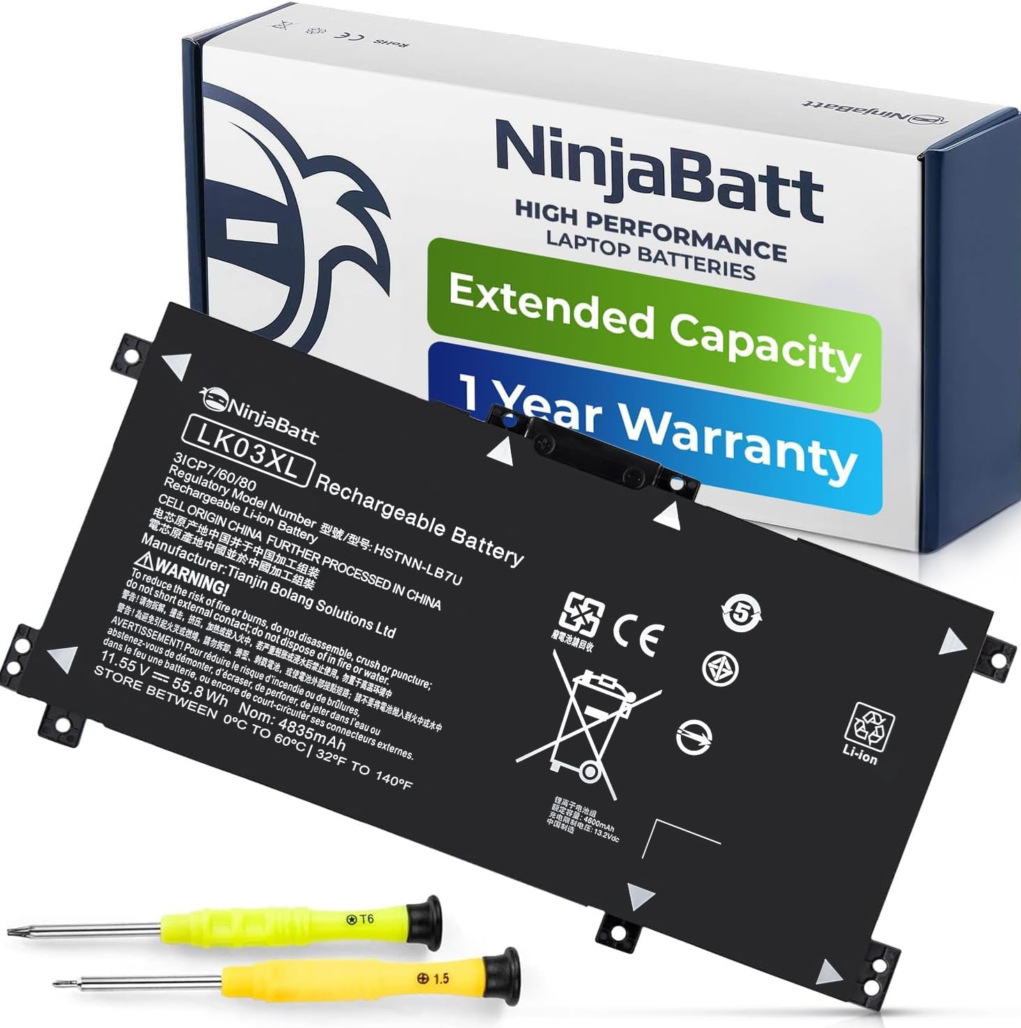 NinjaBatt LK03XL Battery for HP Envy x360 - Reliable Power