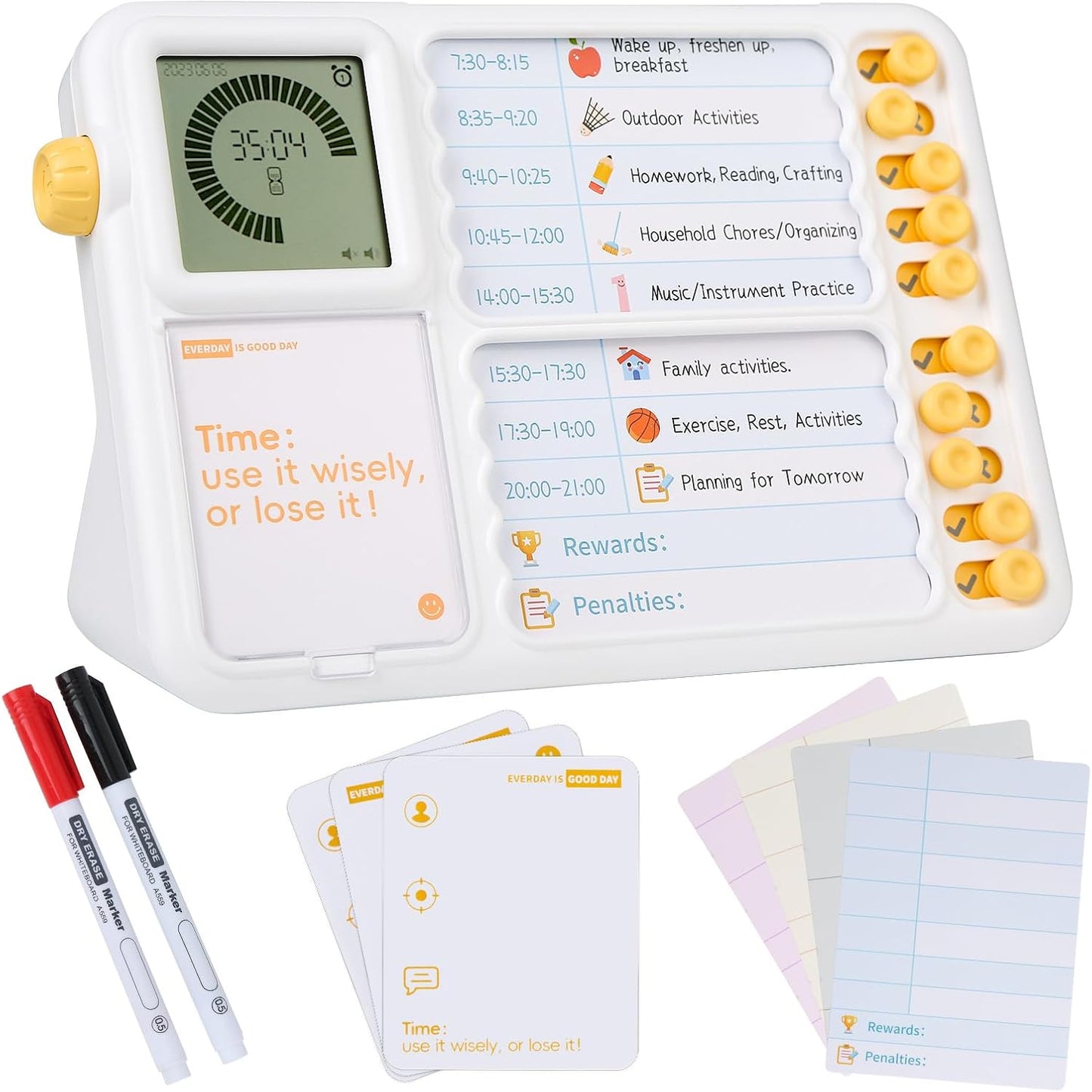 Visual Timer for Kids with Planning Board for ADHD and Autism