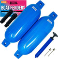 2 Pack Boat Fenders 23 in x 6.5 in Inflatable Dock Bumpers - Black set