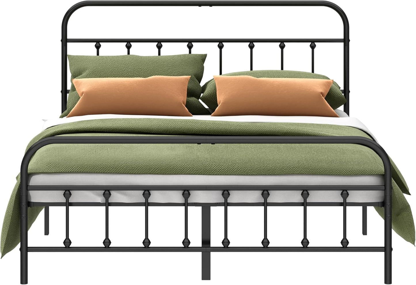 Metal Bed Frame with Heavy Duty Steel Slats for Full Size Beds