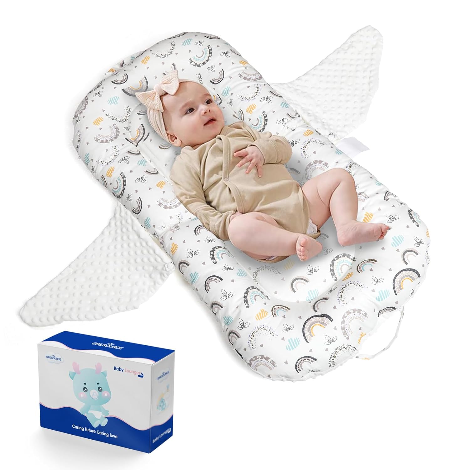 Portable Rainbow Baby Lounger for Home & Travel | Gresource