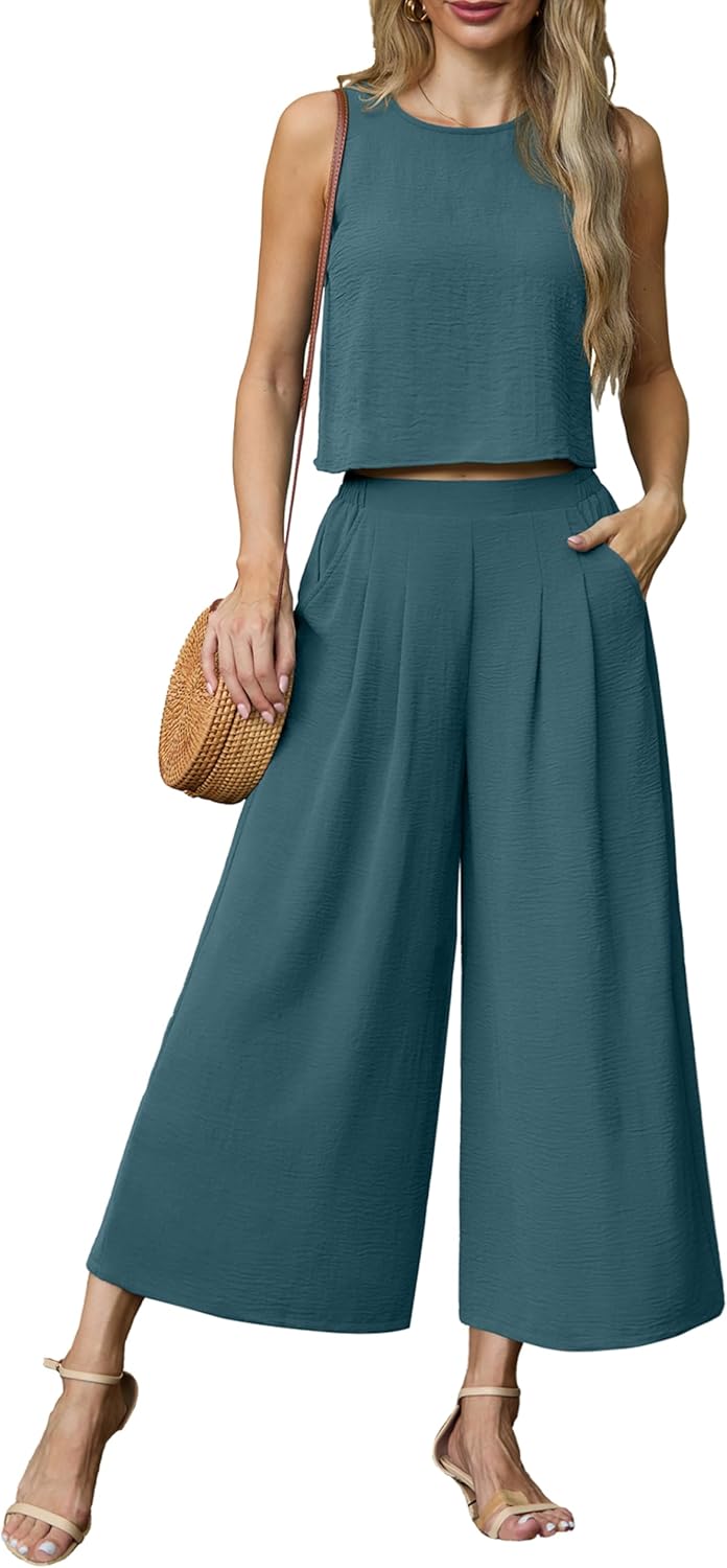 Lepunuo Womens Summer 2 Piece Outfits for Beach and Travel