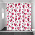 Valentines Day Shower Curtain Bathroom Decor - Watercolor Red Hearts