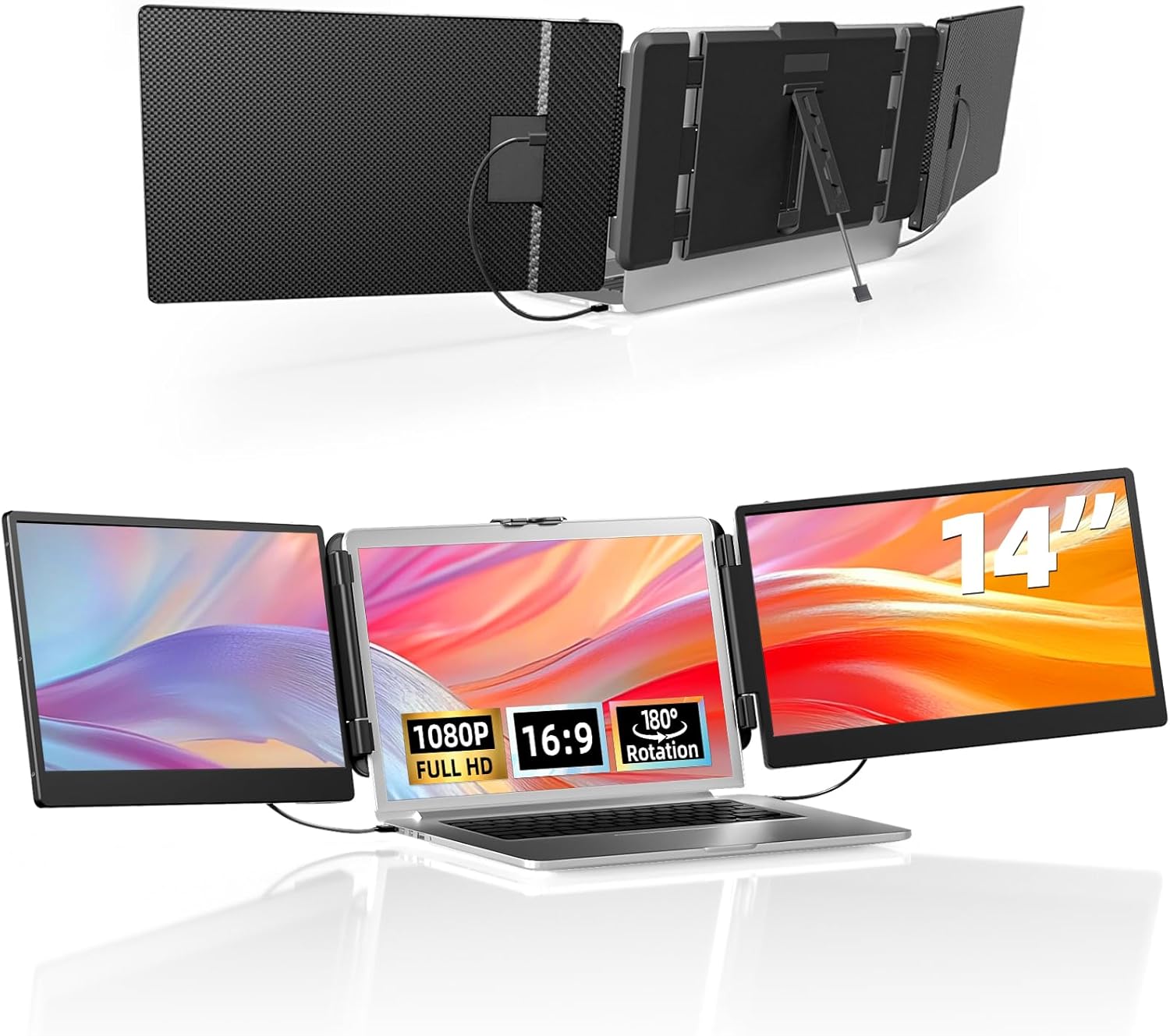 14 FHD IPS Laptop Screen Extender - Portable Plug and Play Monitor