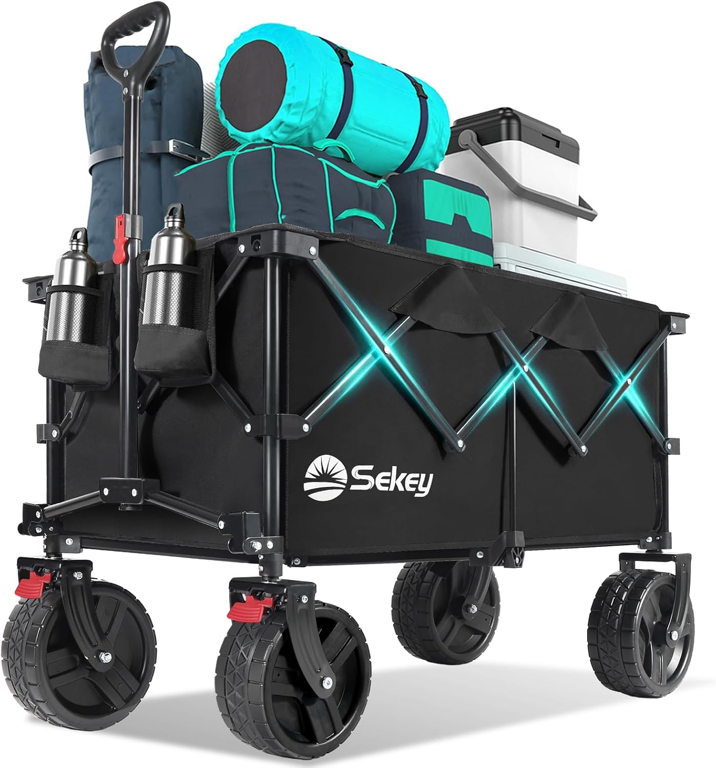 Collapsible Wagon Cart with Big All-Terrain Beach Wheels