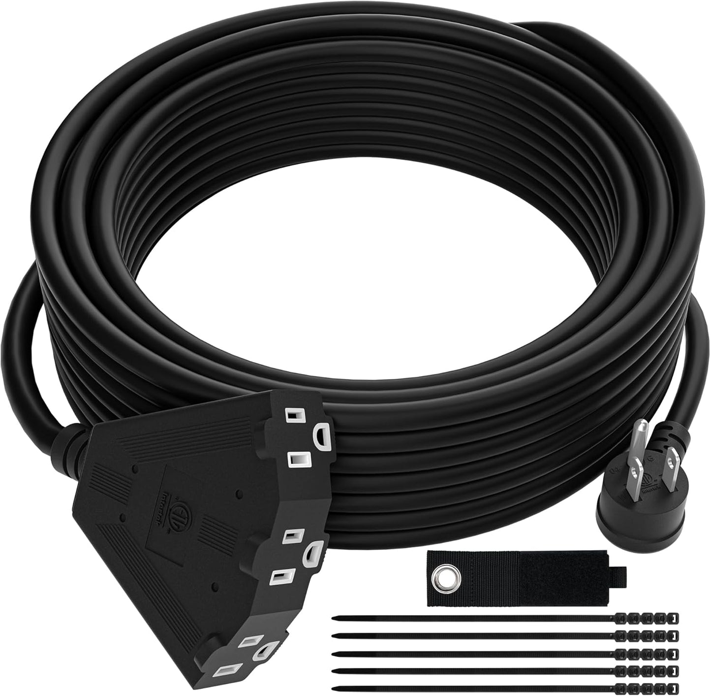 14/3 Gauge Heavy Duty Outdoor Extension Cord 50 FT with 3 Outlets