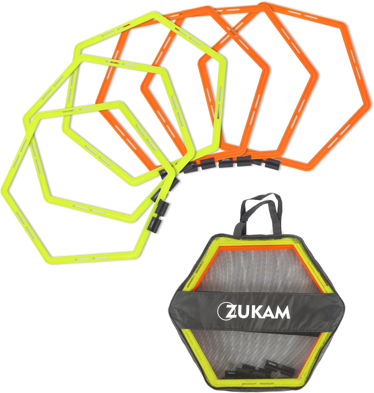 Hex Agility Rings for Speed Training & Footwork Drills - 6 Rings