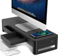 3 In 1 Monitor Stand Riser with Wireless Charging and USB Ports