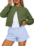 Trendy Queen Cropped Cardigan Sweaters for Women - Lightweight Crop