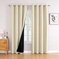100% Blackout Curtains 52 x 72 in Panels Set - Total Room Darkening