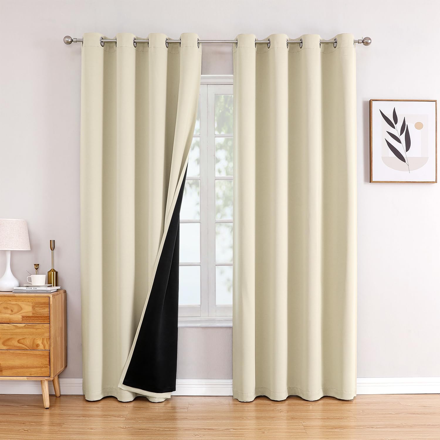 ChrisDowa 100% Blackout Curtains for Bedroom, 72 inch Long