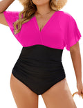 Blooming Jelly Women's Plus Size One Piece Swimsuit - Tummy Control