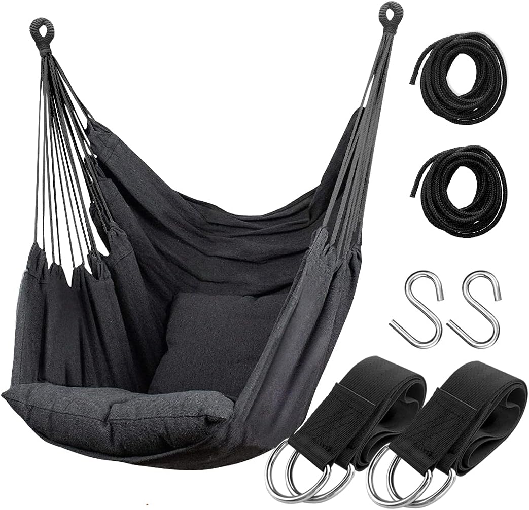 Cotton Hammock Swing Chair - Max 300Lbs Capacity
