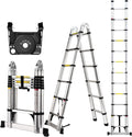 Telescoping Ladder A Frame 12.5 Ft Compact Aluminum - Portable RV