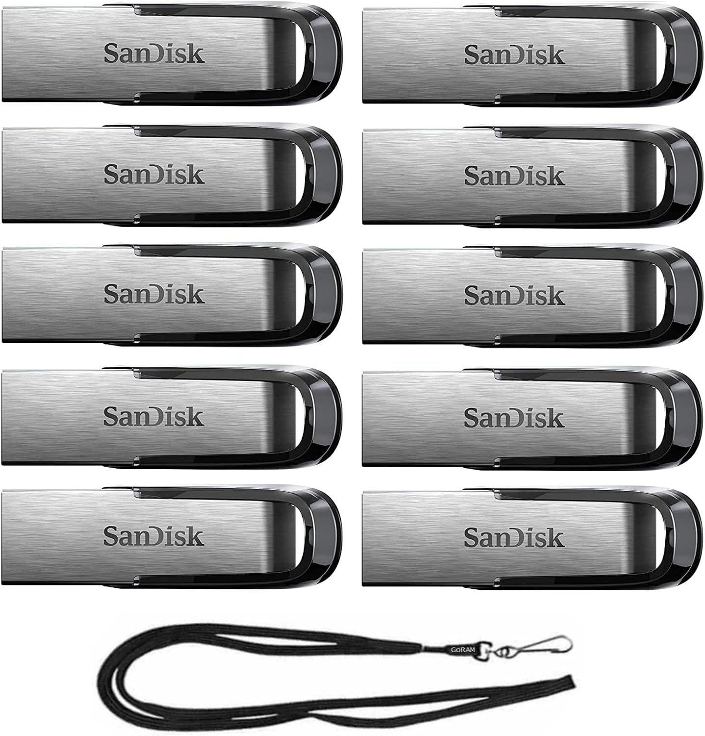 SanDisk 16GB Ultra Flair USB 3.0 Flash Drive Bundle with Lanyard