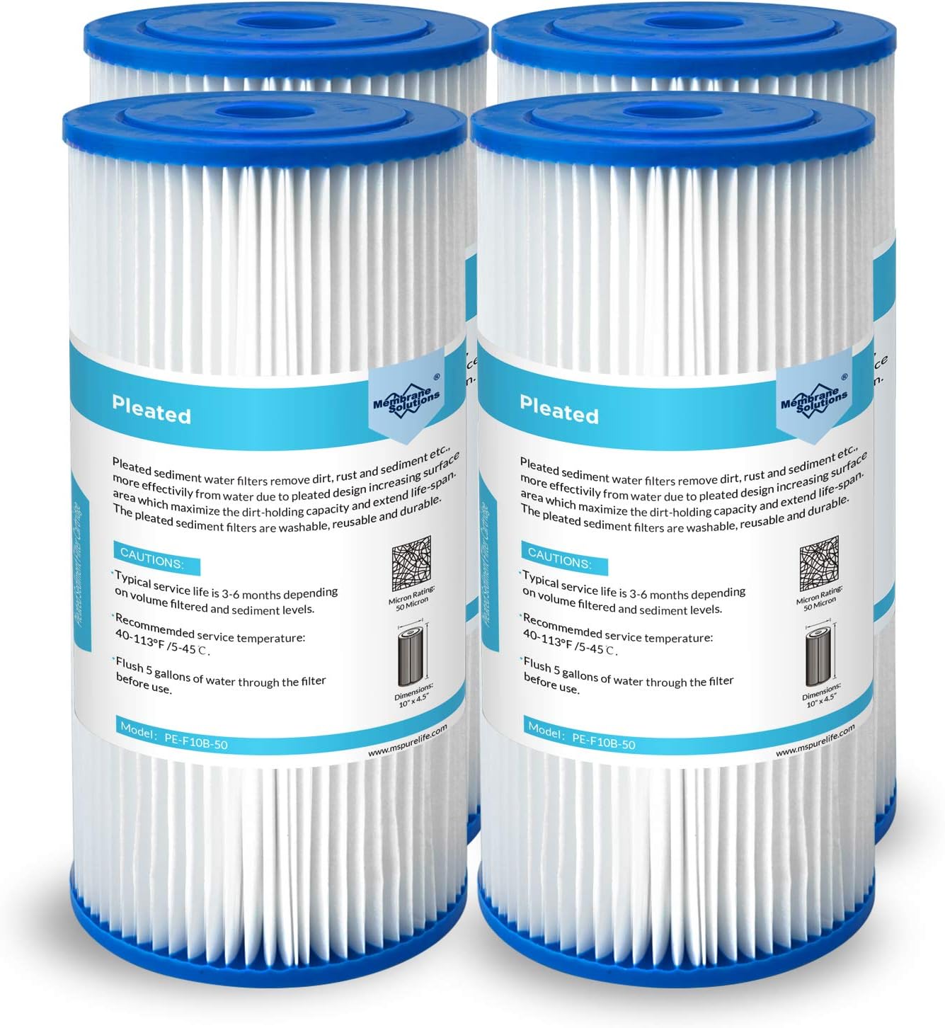 50 Micron Pleated Water Filter for Whole House Systems