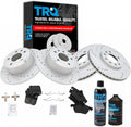 TRQ Brake Rotor & Ceramic Pad Front and Rear Kit - Complete DIY Fit
