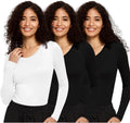 COZYFIT 3 Pack Underscrub Long Sleeve Women - Soft, Stretchy Fit Made