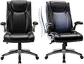 Executive Ergonomic Office Chair Set of 2 - Thick Bonded Leather Seats