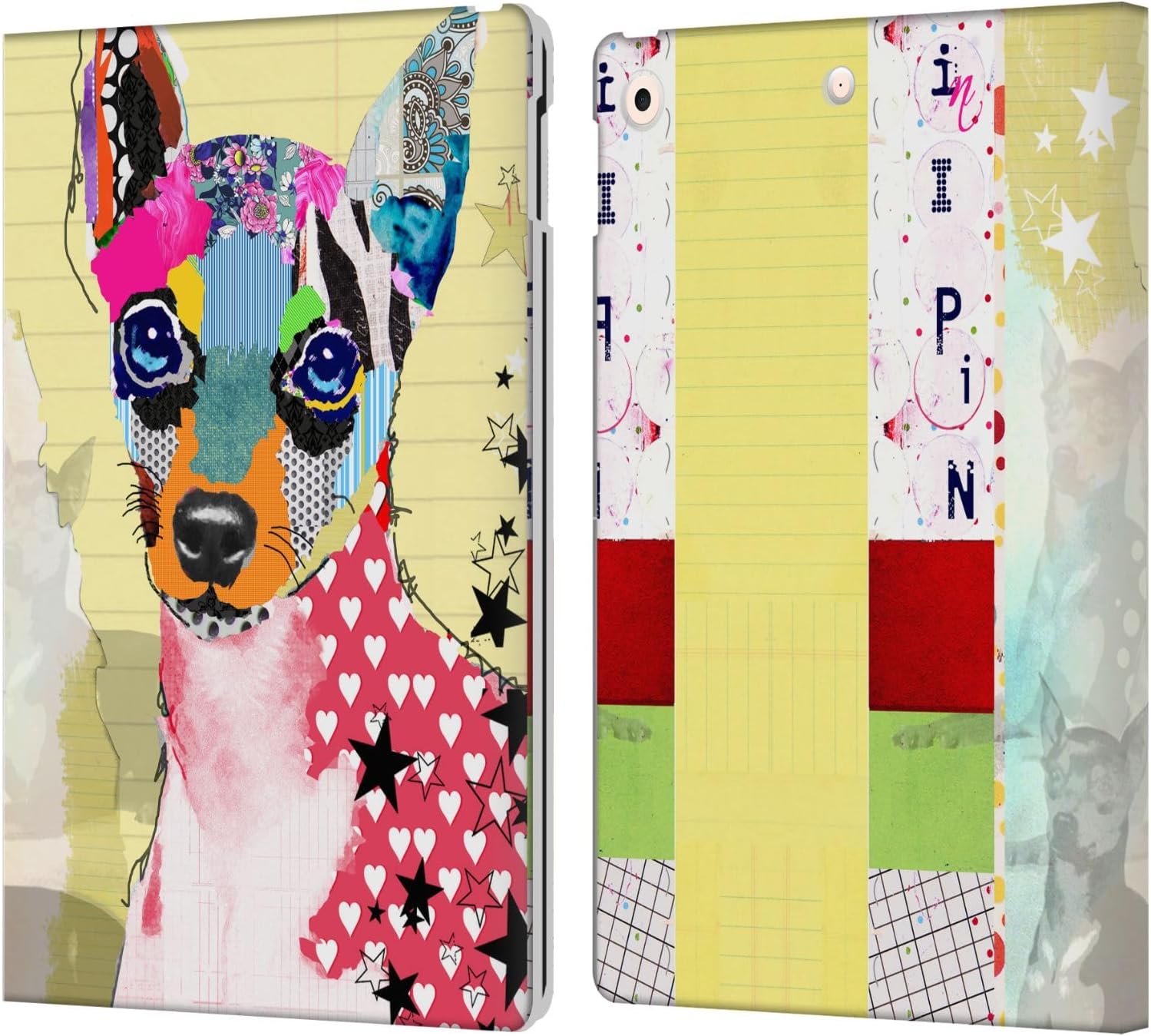 Michel Keck Mini Pinscher Dogs Leather Wallet Case for iPad 10.2