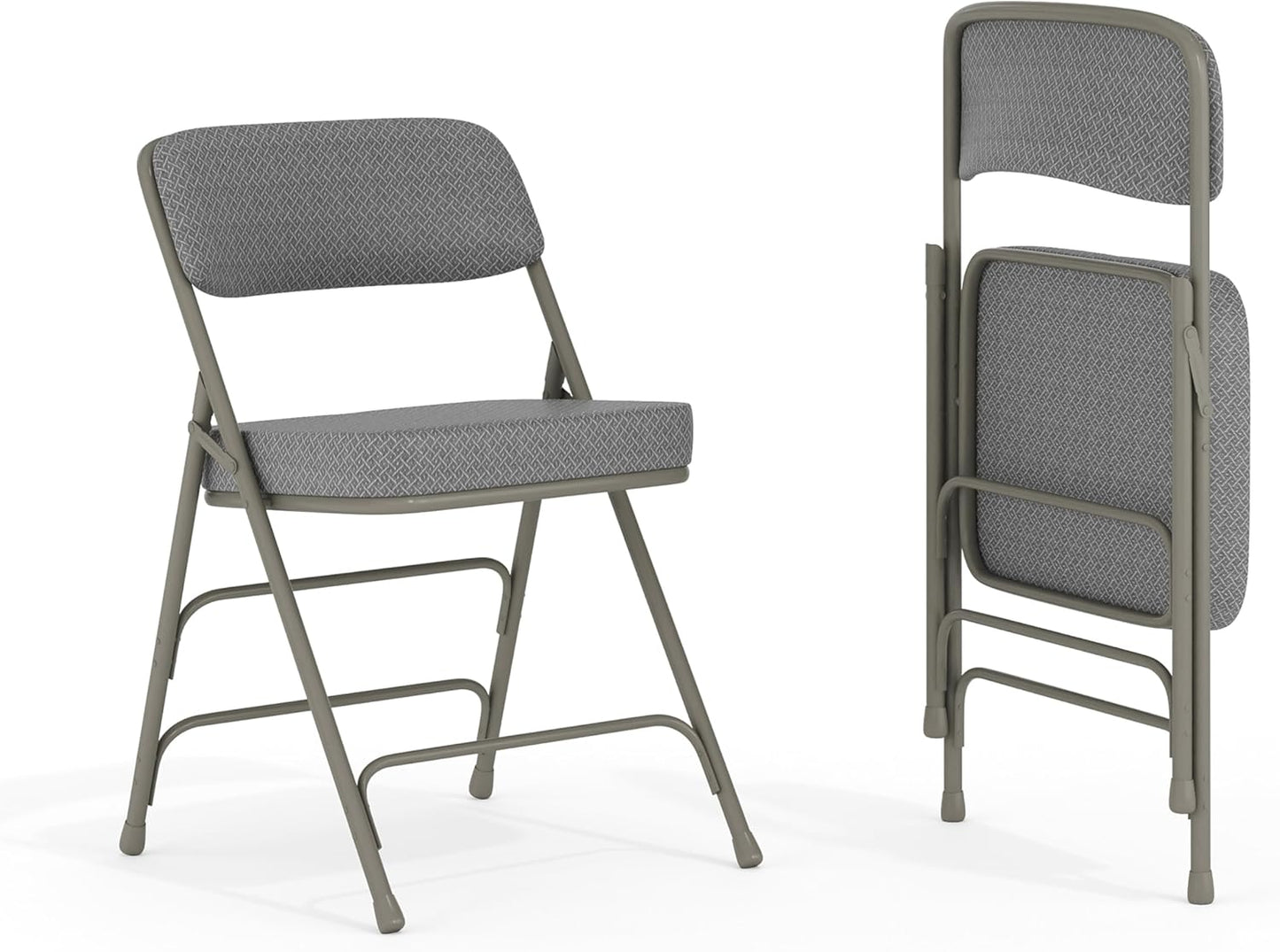 Metal Folding Chairs with Cushioned Seats for Events and Home