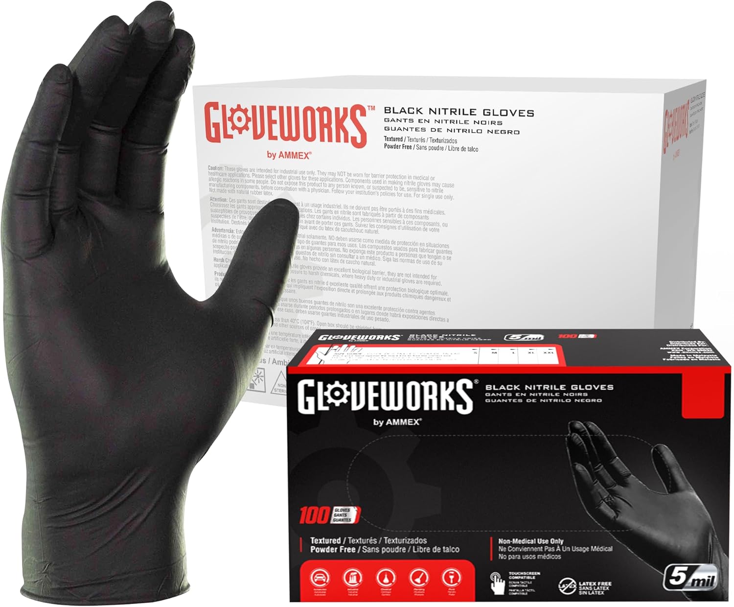 GLOVEWORKS Black Nitrile Gloves for Cooking and Food Prep