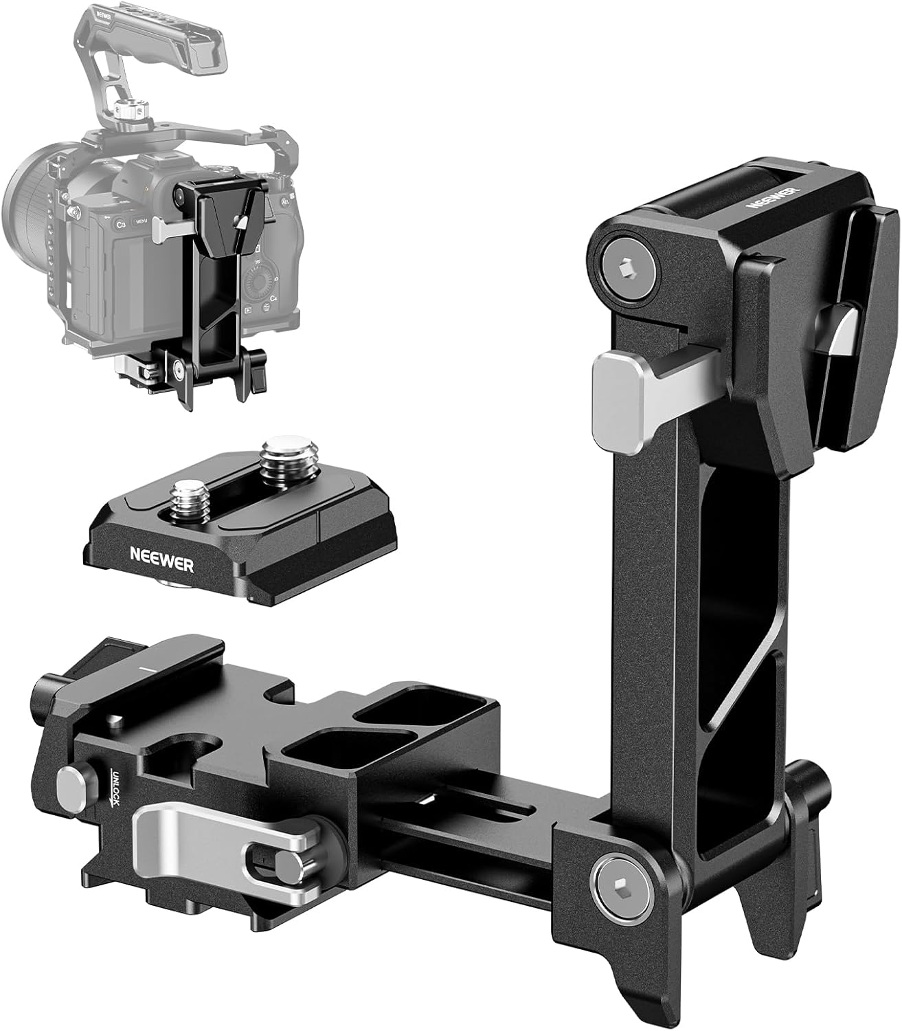 NEEWER Foldable V Mount Battery Plate for Gimbal Tripods