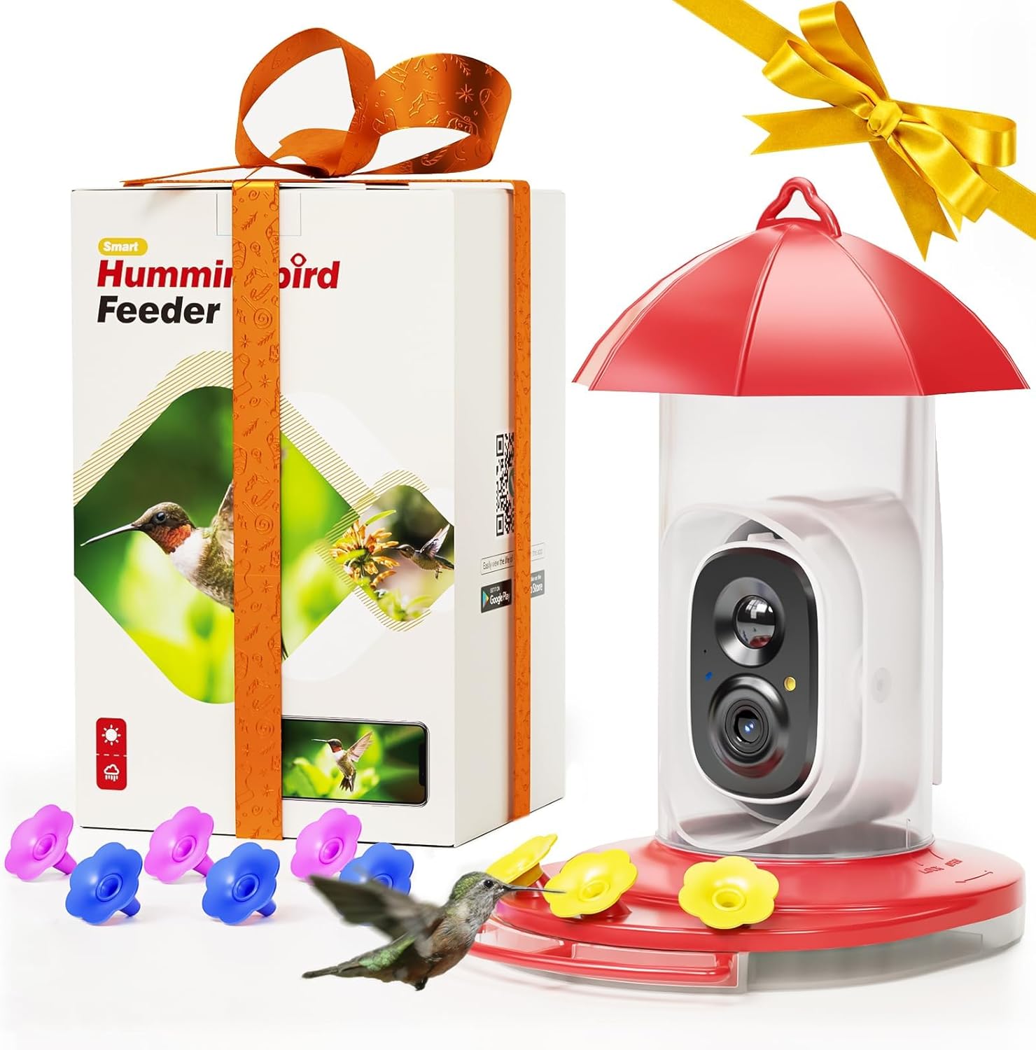LongPlus Hummingbird Feeder with Camera and Ant Moat Design