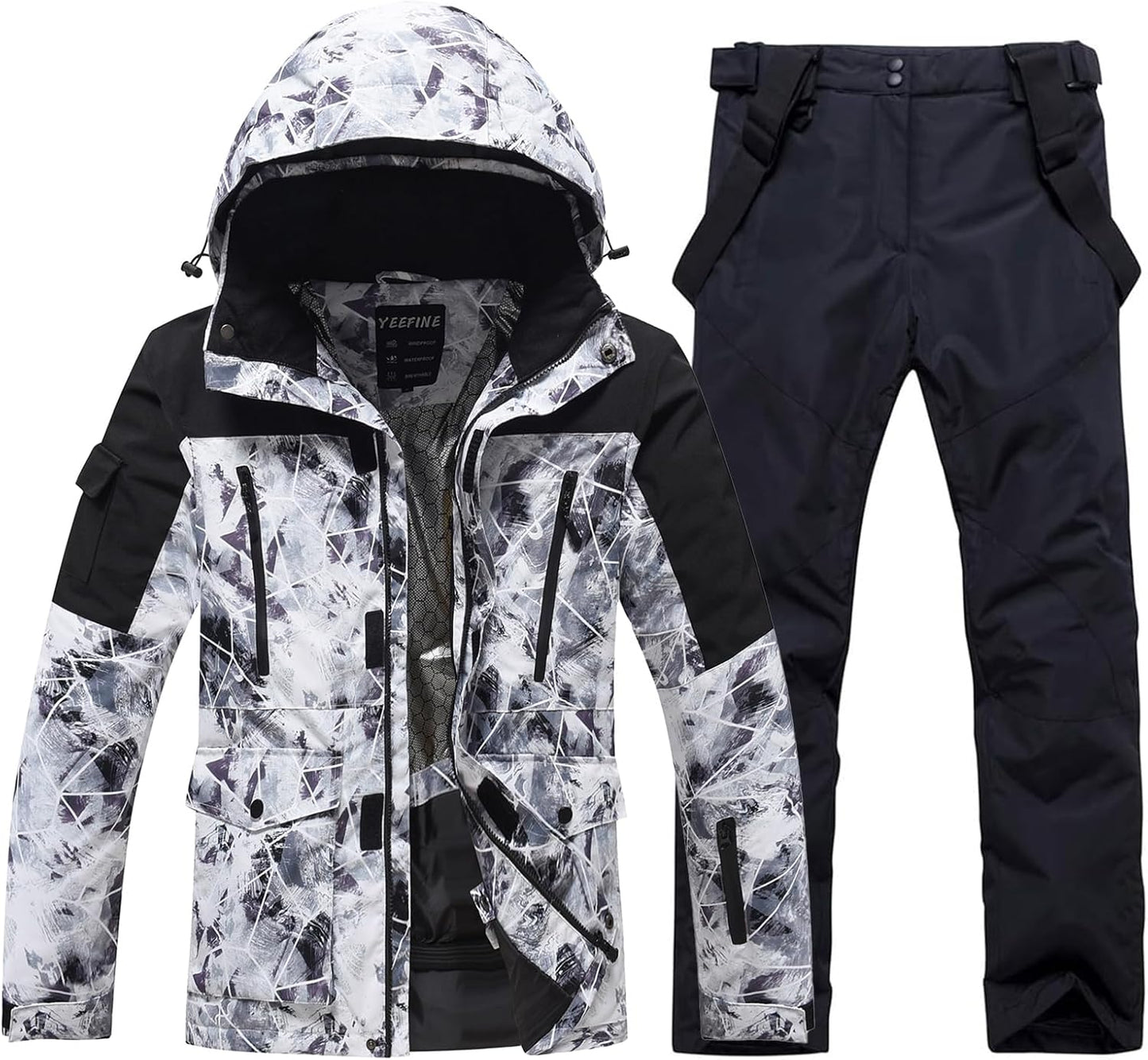 Men's Ski Suit Waterproof Snowboard Jacket and Pants Set