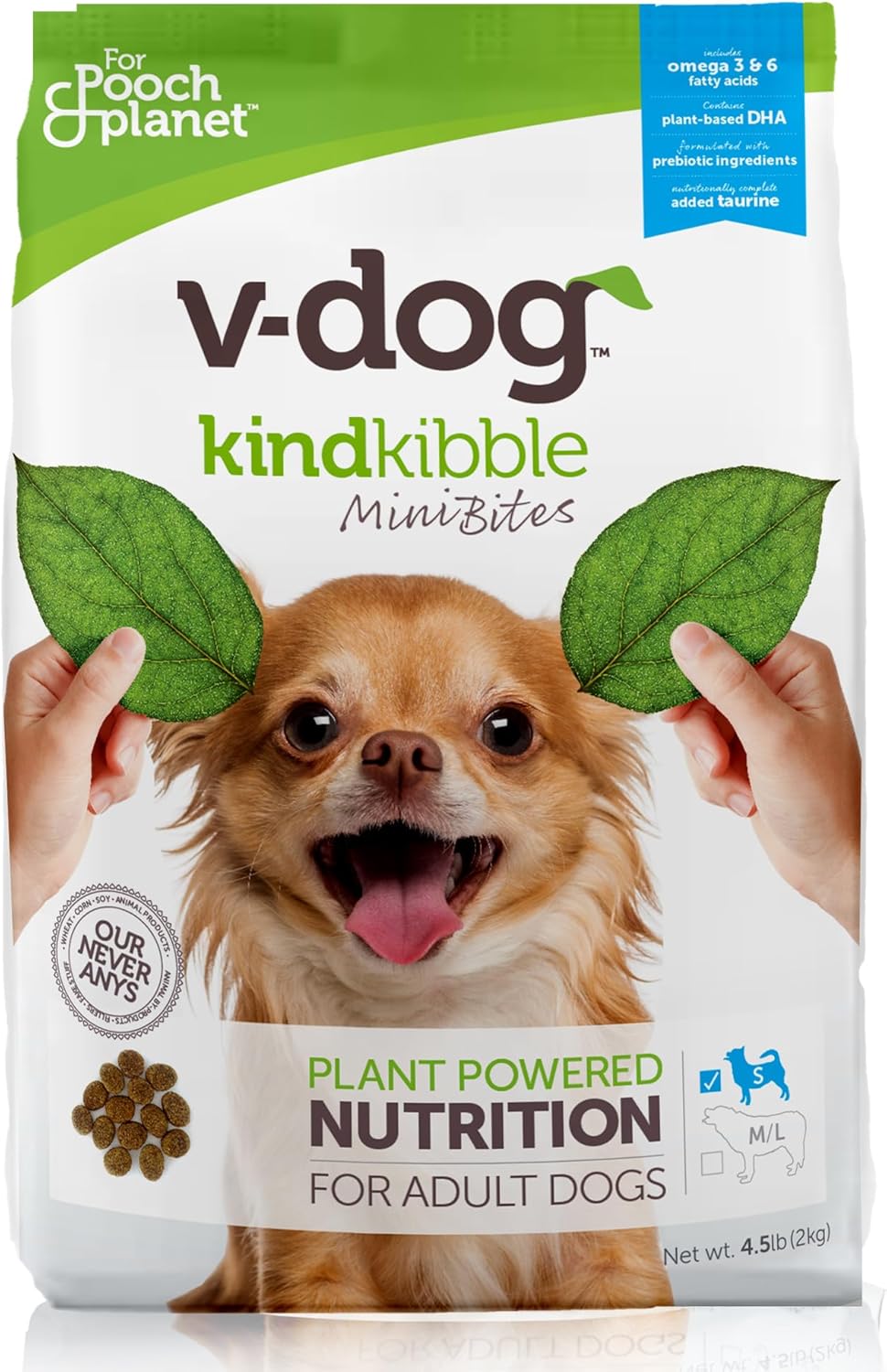 V-dog Vegan Mini Kibble Dry Dog Food for Small Breed Dogs