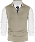 PJ PAUL JONES Mens Quarter Zip Sweater Vest - Versatile Knit Layer