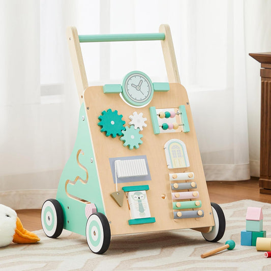 Adjustable Wooden Baby Walker for Active Learning!