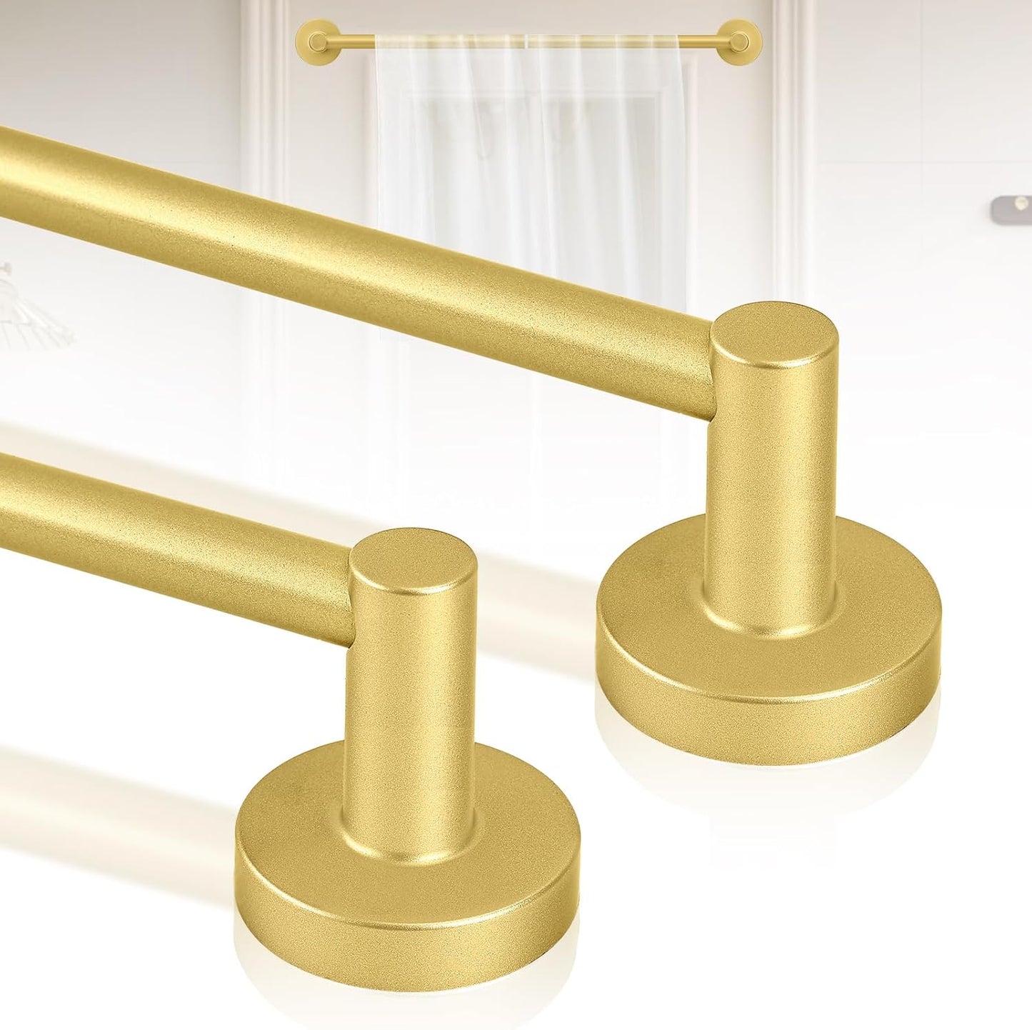 Gold Magnetic Curtain Rod for Door - Adjustable 16 to 28 in