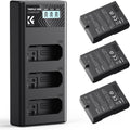 K&F CONCEPT 3-Pack EN-EL14a Battery and 3-Slot LCD Charger - Extended