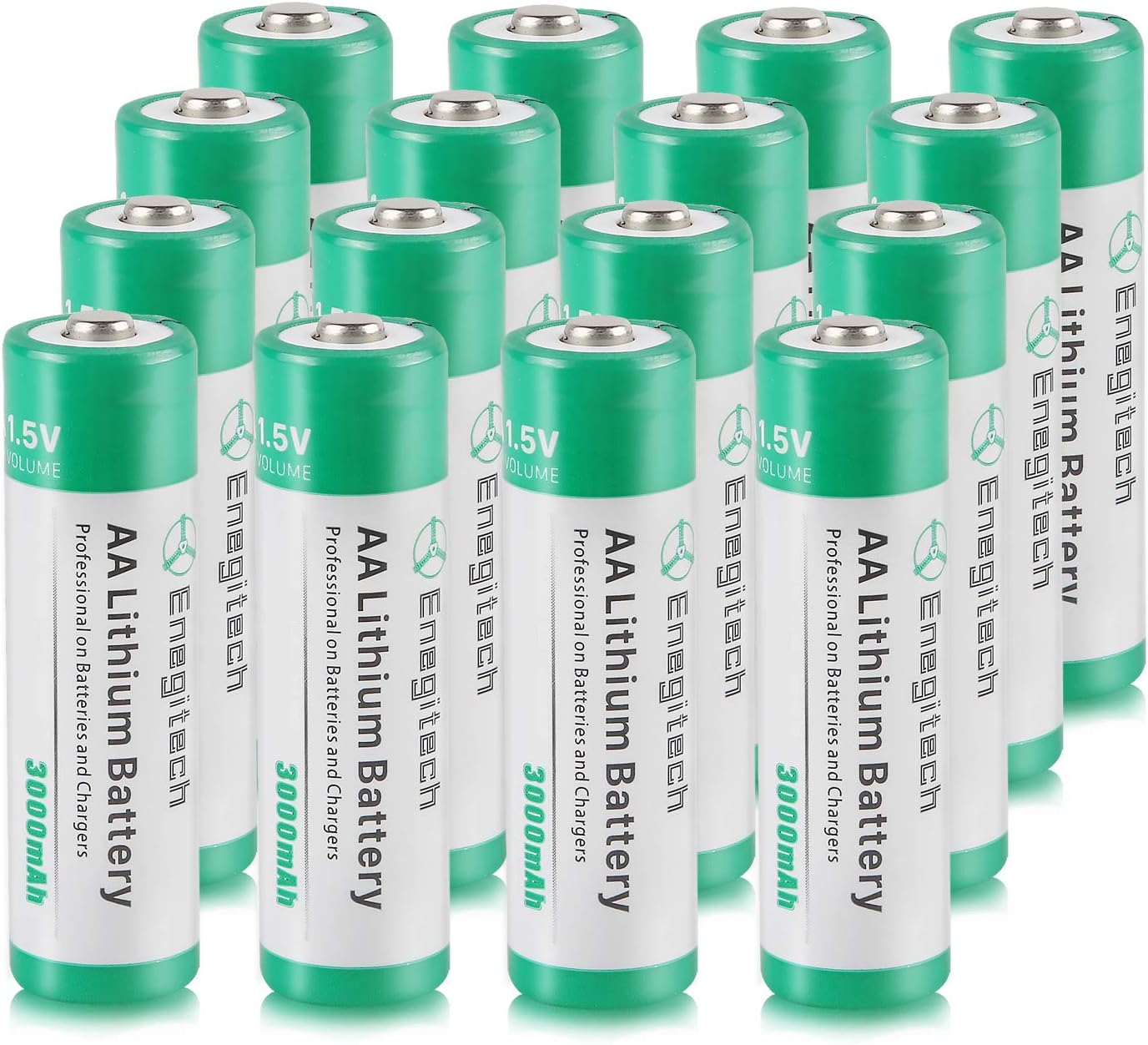 Long-Lasting Enegitech AA Lithium Batteries - 16 Pack