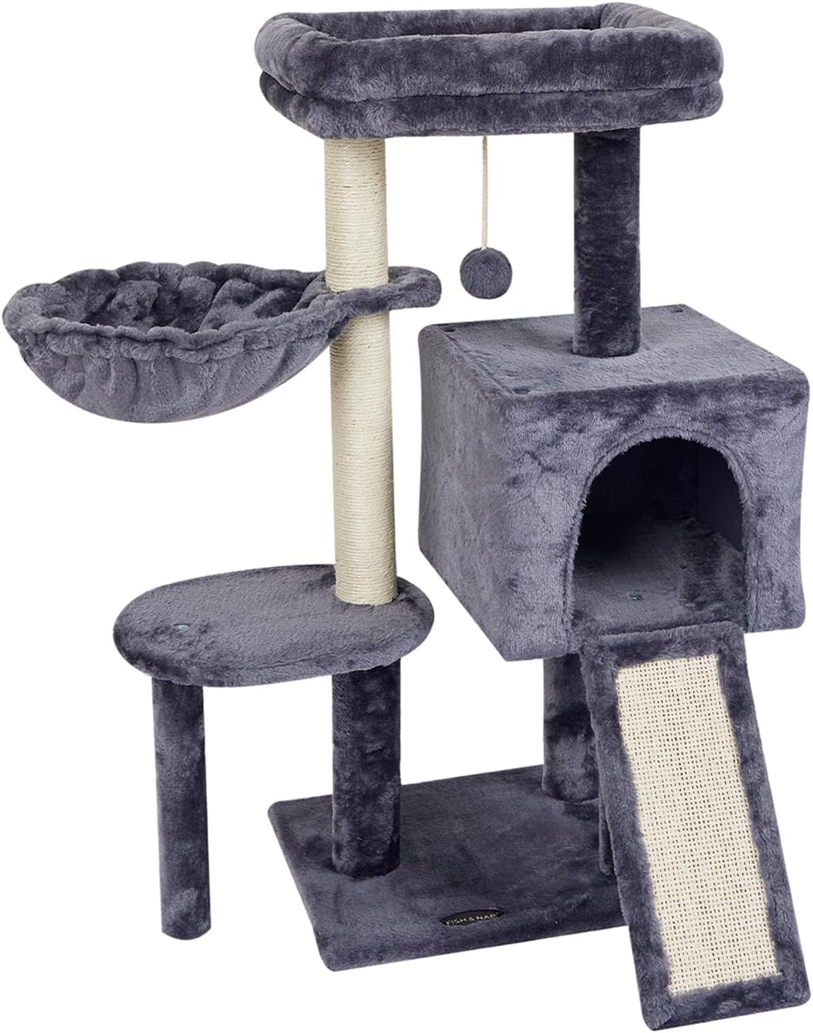 FISH&NAP Cute Cat Tree for Indoor Cats with Scratching Posts