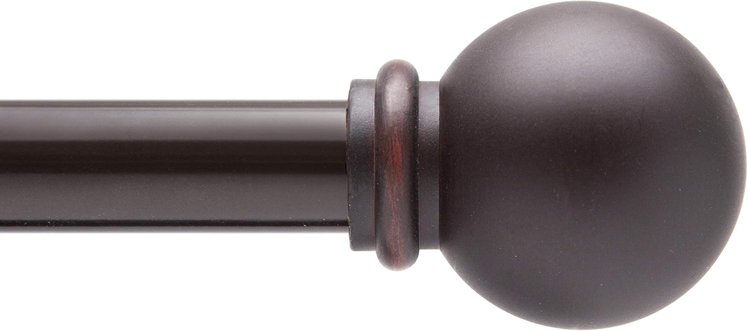 Adjustable Kenney Curtain Rod, 28-48 Inches, Weathered Brown